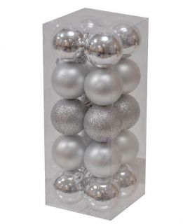 Bolas de Navidad Multicolor, Plata 12cm, para Decoración de Árbol de Navidad, para Vacaciones, Bodas, Fiestas, Decoración de Regalos, Dorado, Varios tamaños (20 pcs - 4cm, Plata)       