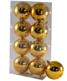 Bolas de Navidad Multicolor, 8 Unidades de 7 cm, Navidad Bolas para el árbol de Navidad, para Vacaciones, Bodas, Fiestas, Decoración de Regalos, Dorado, Varios tamaños (8pcs - 7cm, Amarillo)       